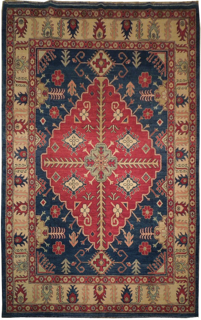 7 x 11 Afghan Kazak Rug Wool on Wool