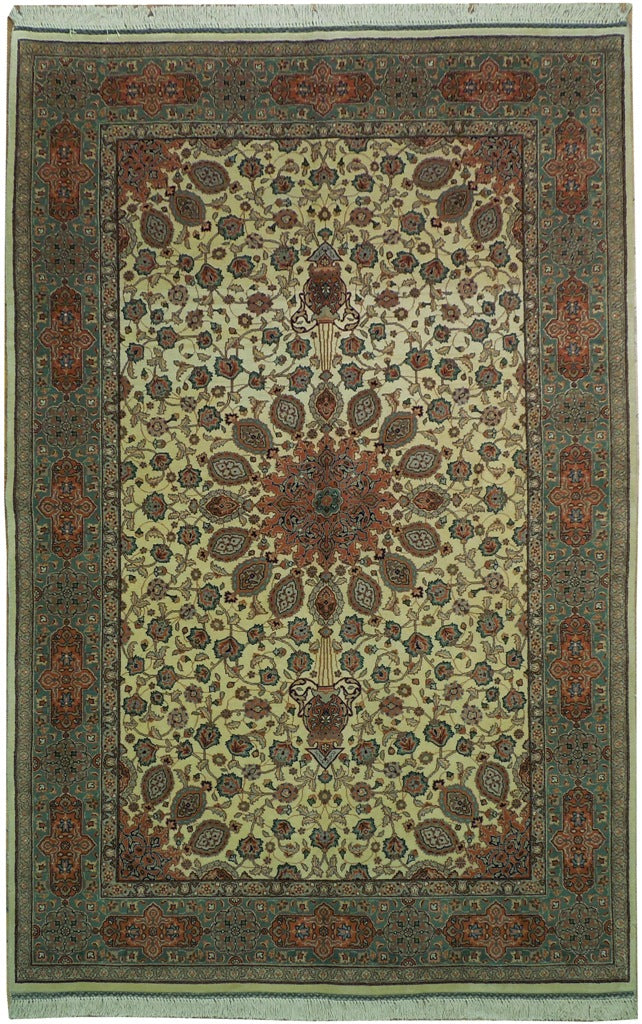 6 x 9.4 Authentic Fine Persian Tabriz Rug 400 KPSI