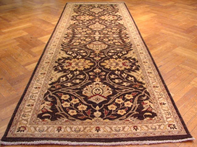 3.10 x 11.10 Wide Runner Natural Wool Dark BROWN #PIX-9932