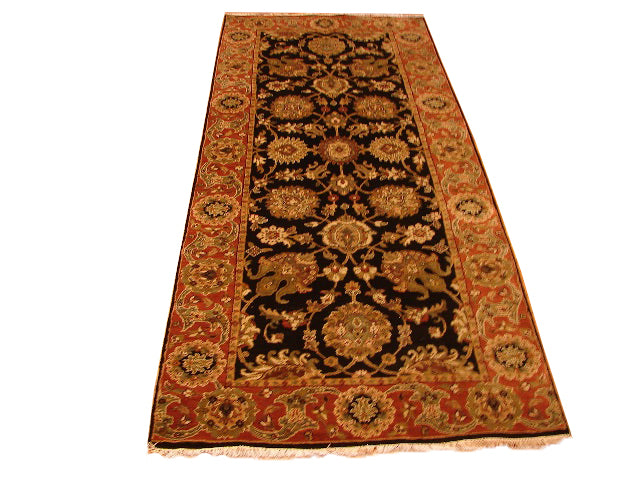 4.1 x 9.11 Wide Quality Handmade Jaipour Runner BALCK #PIX-12827