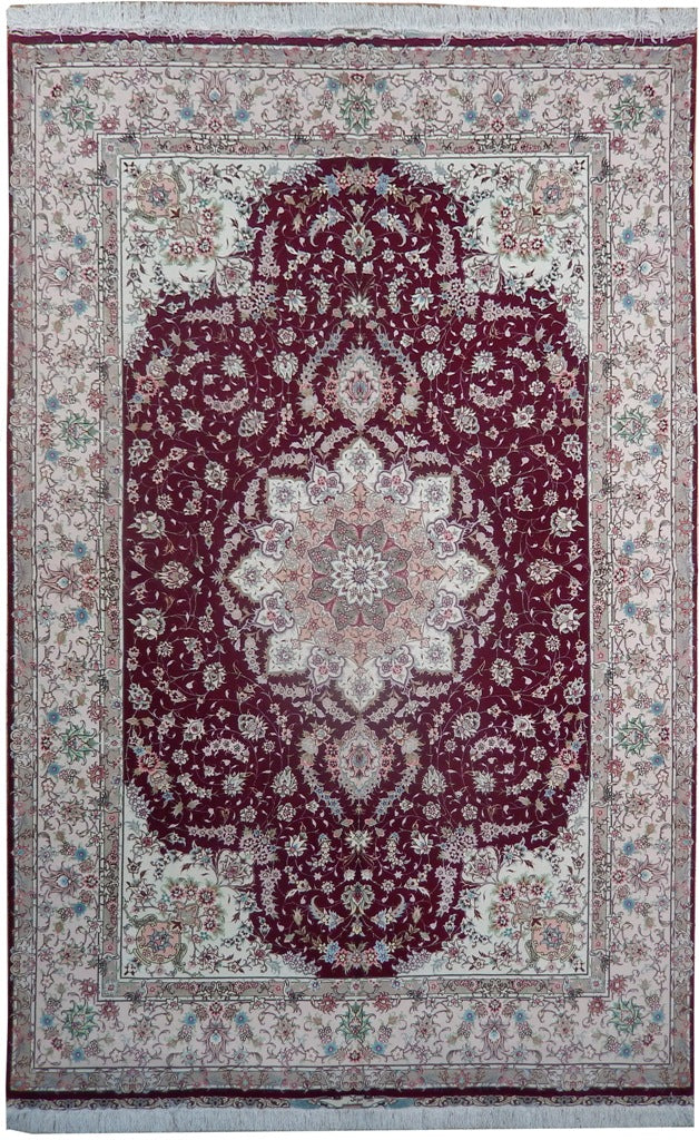 6.6 x 10 High Quality Signed Persian Tabriz Rug Wool and Silk on Silk #PIX-21973