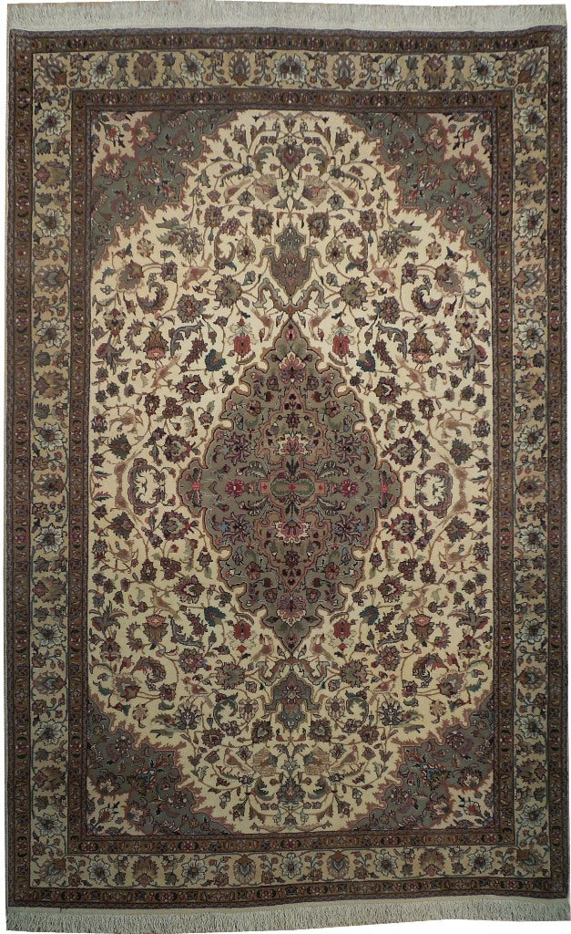5.9 x 9 Fine Quality Persian Tabriz Rug Iran 400 Kpsi Inventory Clearnace Sale
