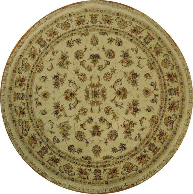 7 x 7 Round High Quality Handmade Rug Wool and Silk #PIX-20879