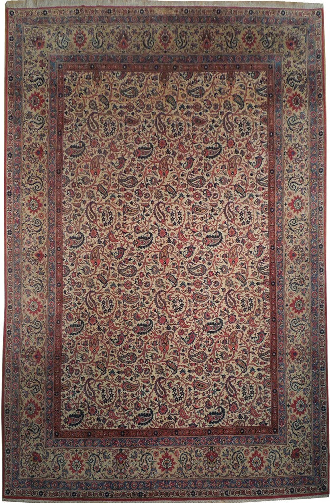 9.1 x 12.5 Authentic Persian Handmade Wool Isfahan Rug Paisely #PIX-18214