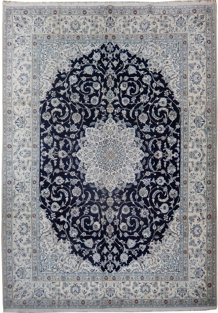 8.3 x 11.8 Authentic Persian Nain Rug Wool and Silk #PIX-21888