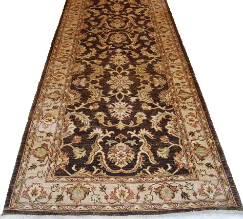 4 x 12.4 Wide Handmade Ziglar Runner Dark BOWN #PIX-HT-3295
