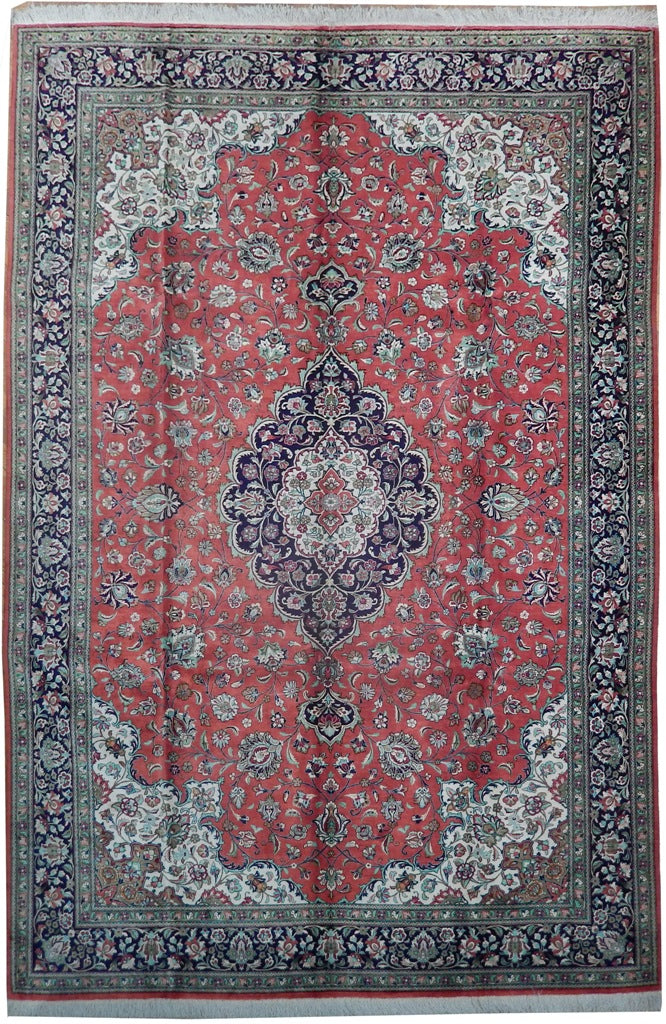 6.7 x 9.10 High Quality Authentic Persian Silk Qom Rug Handmade Iran 500 KPSI #PIX-21954