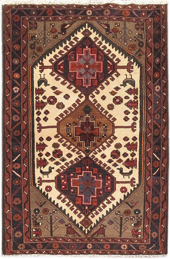 3.5 x 4.9 Persian Hamadan Rug Iran Tribal #PIX-82666