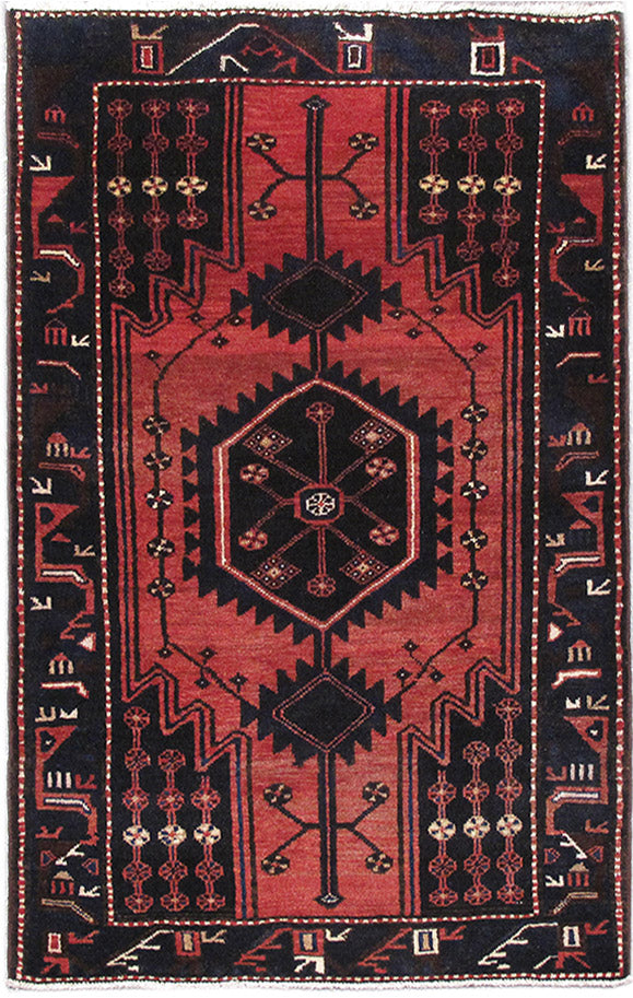 3.5 x 5 Persian Tribal Dark Colors Hamadan #PIX-82663