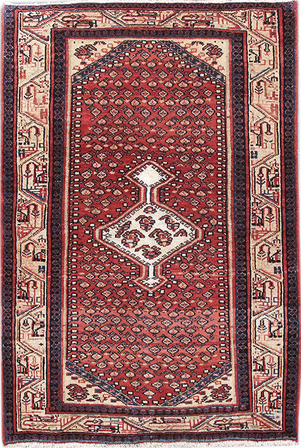 3.4 x 5 Persian Hamadan Mahal Rug TRIBAL #PIX-82707