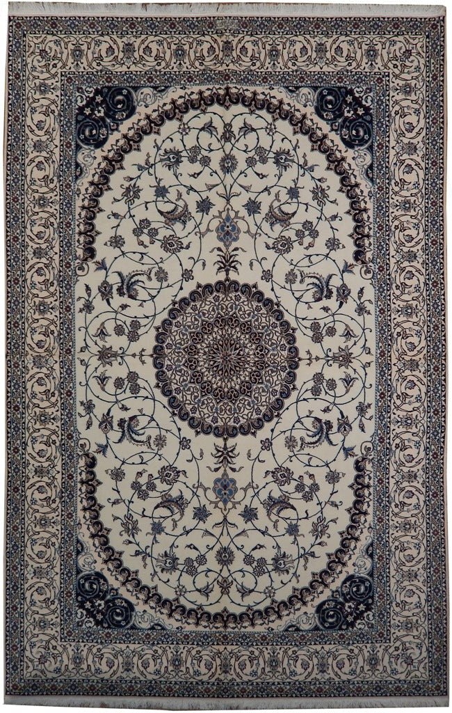 6.8 x 10.2 High Quality Authentic Persian Nain Rug 6 LA Handmade Iran Wool and Silk 500 KPSI Signed Habibian #PIX-22000