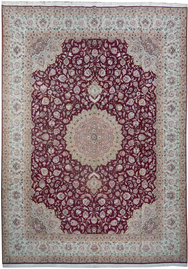 9.9 x 13.7 High Quality Authentic Persian Tabriz Rug Handmade Iran Wool and Silk 400 KPSI PIX-21914