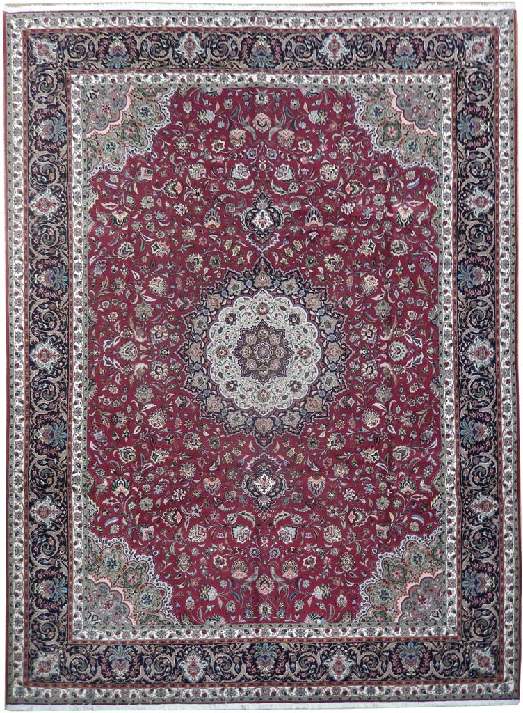 9.8 x 12.10 High Quality Authentic Persian Tabriz Rug Handmade Iran Wool and Silk 400 KPSI #PIX-21871