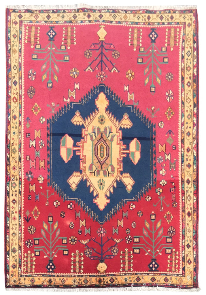 5.5 x 8. Persian Tribal Handmade Wool Sirjan Rug #B-81680