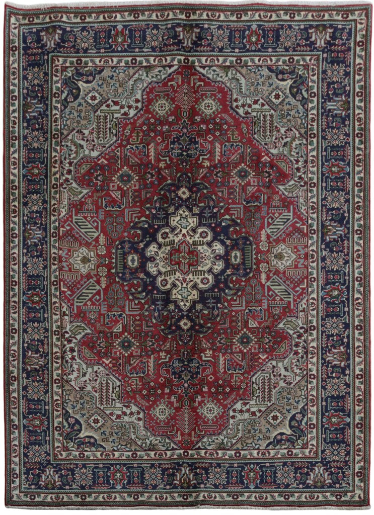 6.9 x 9.2 Persian Tabriz Wool Rug #B-81857