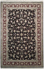 Load image into Gallery viewer, 6 x 9 High Quality Handmade Rug Wool and Silk BLACK Burgundy #PIX-18825