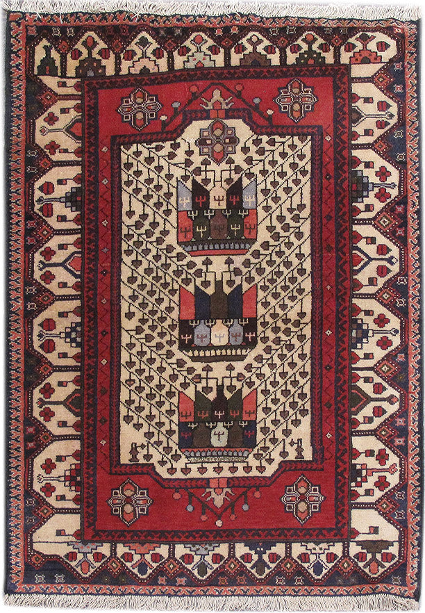 3.4 x 4.9 Persian Ethnic Tribal Hamadan Rug #PIX-82701