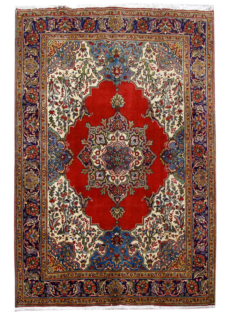 6.9 x 10 Persian Tabriz Wool Rug 
