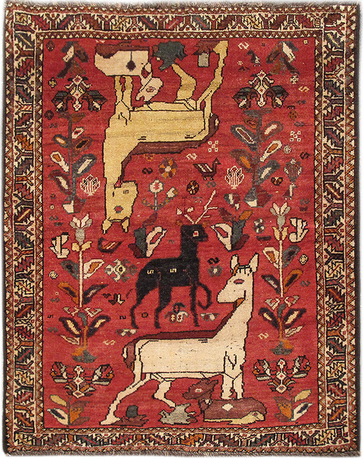 4' x 5' Persian Hamadan Rug #PIX-82668