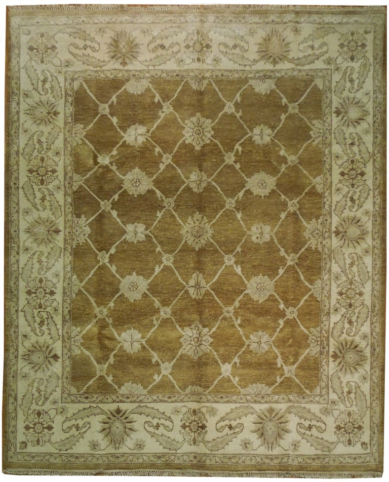 8 x 9.8 New Hand-Knotted Agra Rug Transitional Olive