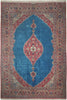 Load image into Gallery viewer, 8.2 x 11.11 SIGNED Quality Genuine Persian Kashan Rug Medium Turquoise Blue #PIX-18168