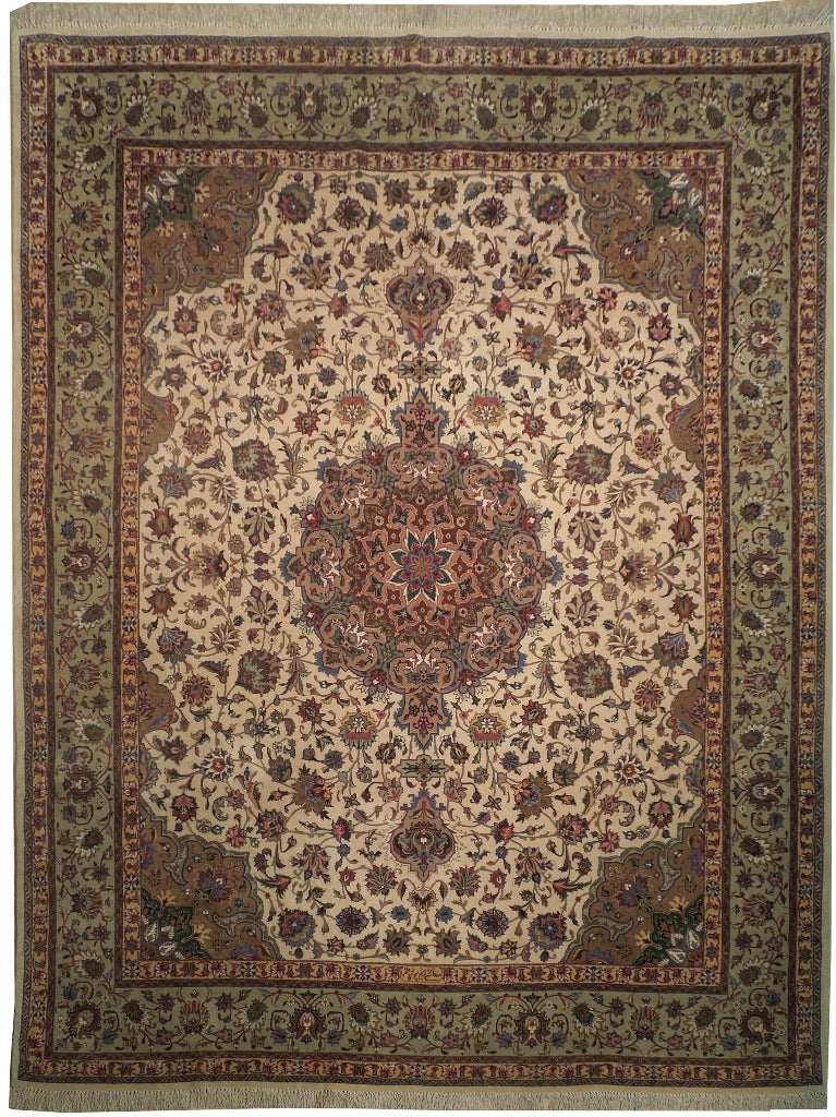 8 x 10.2 Authentic Persian Tabriz Rug Fine Quality Wool and Silk 400 KPSI #PIX-18226