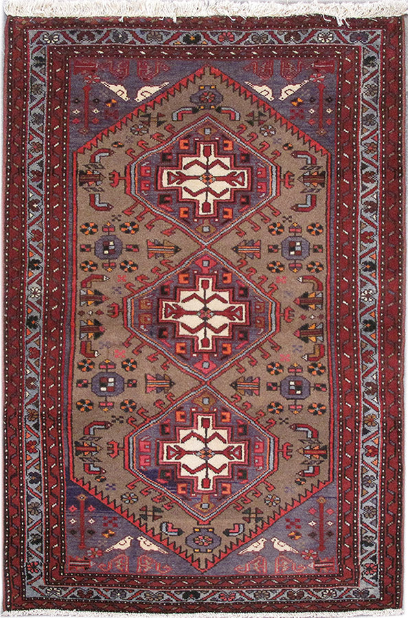 3.3 x 5 Persian Tribal Hamadan Rug Olive #PIX-82742