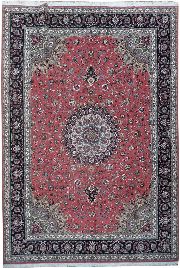 8 x 11.6 Authentic Handmade Iran Tabriz Rug Wool and Silk High Quality 400 KPSI #PIX-21880