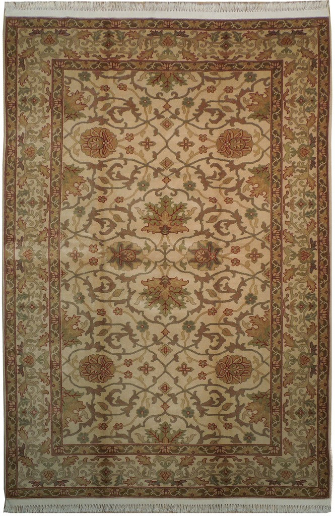 5.10 x 8.10 New Handmade Agra Rug Neutrals #PIX-18853