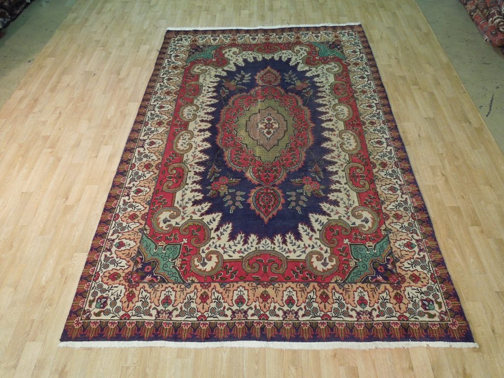 6.6 x 10 Persian Tabriz Wool Rug #B-72845