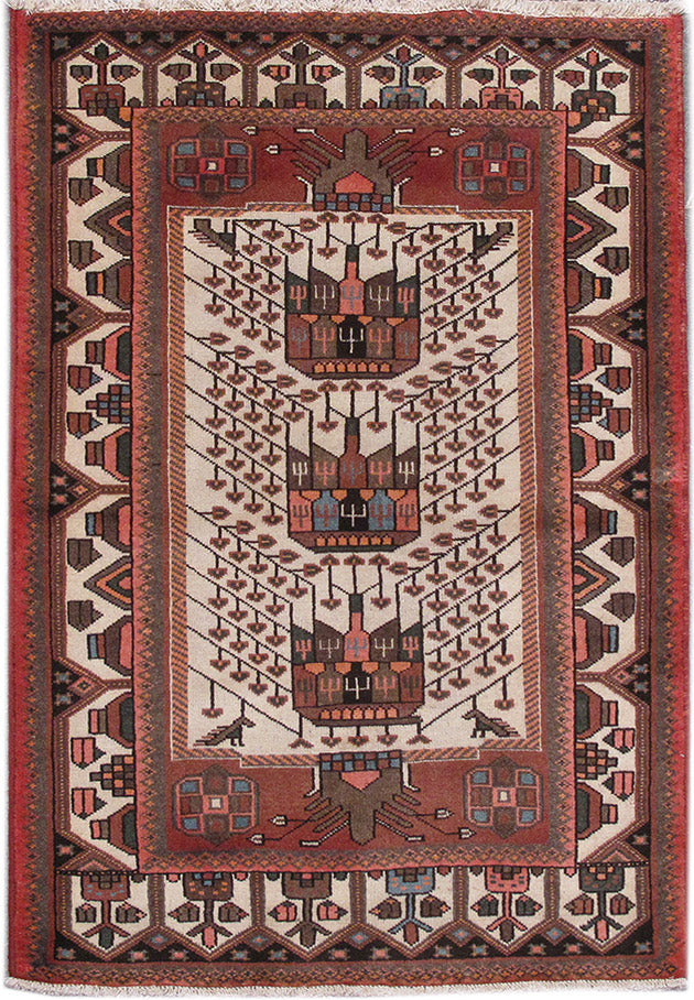 3.5 x 5 Persian Tribal Ethnic Hamadan Rug #PIX-82716
