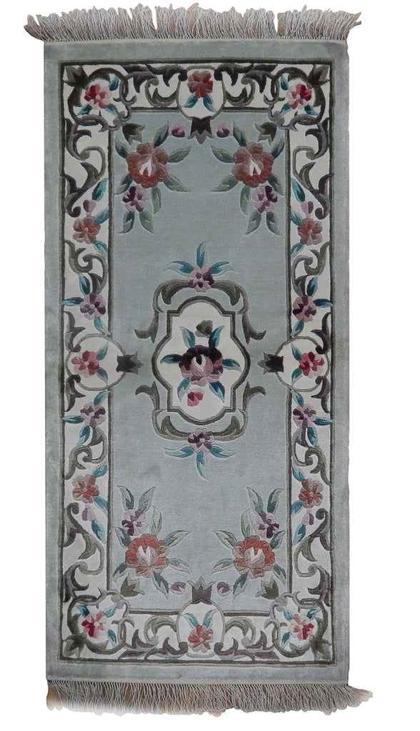 2 x 4 Handmade Aubusson Rug Bamboo Silk
