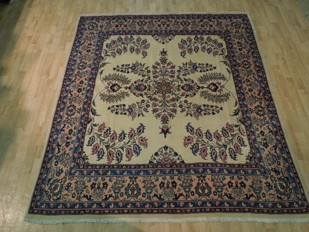 6.10 x 7.7 SQUARE Persian Sarouk Rug #B-72433