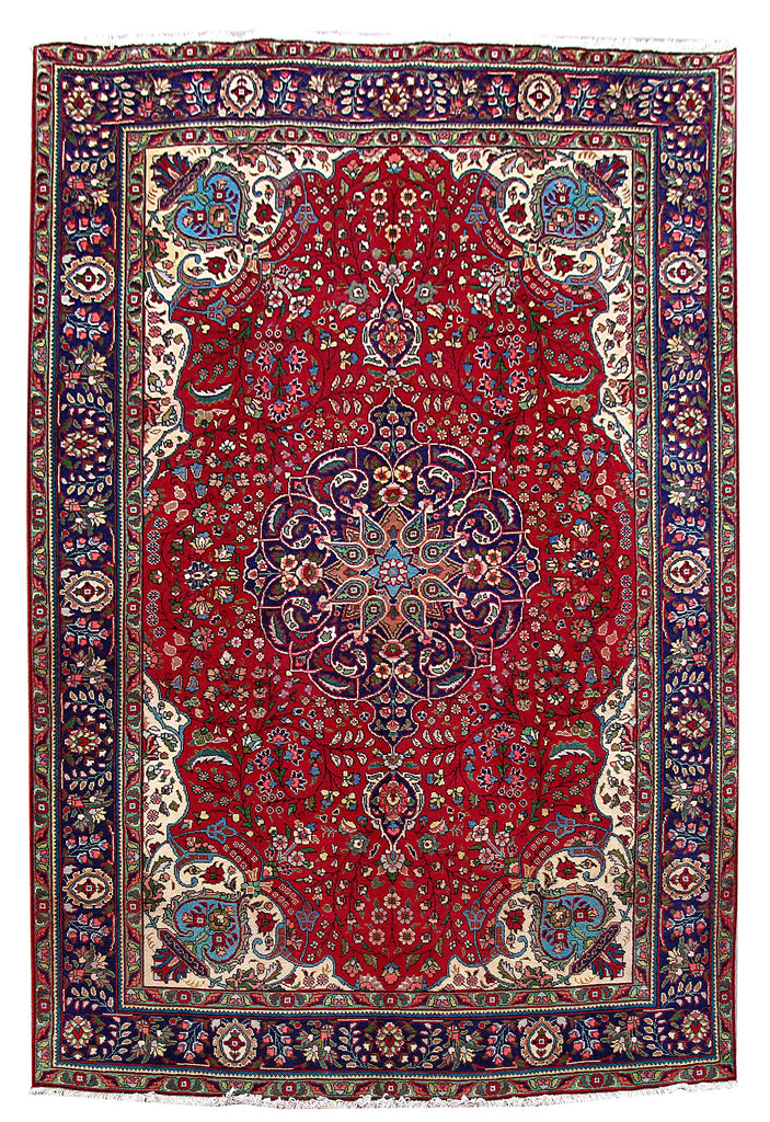 6.7 x 9.9 Persian Tabriz Handmade Wool Rug #B-80634