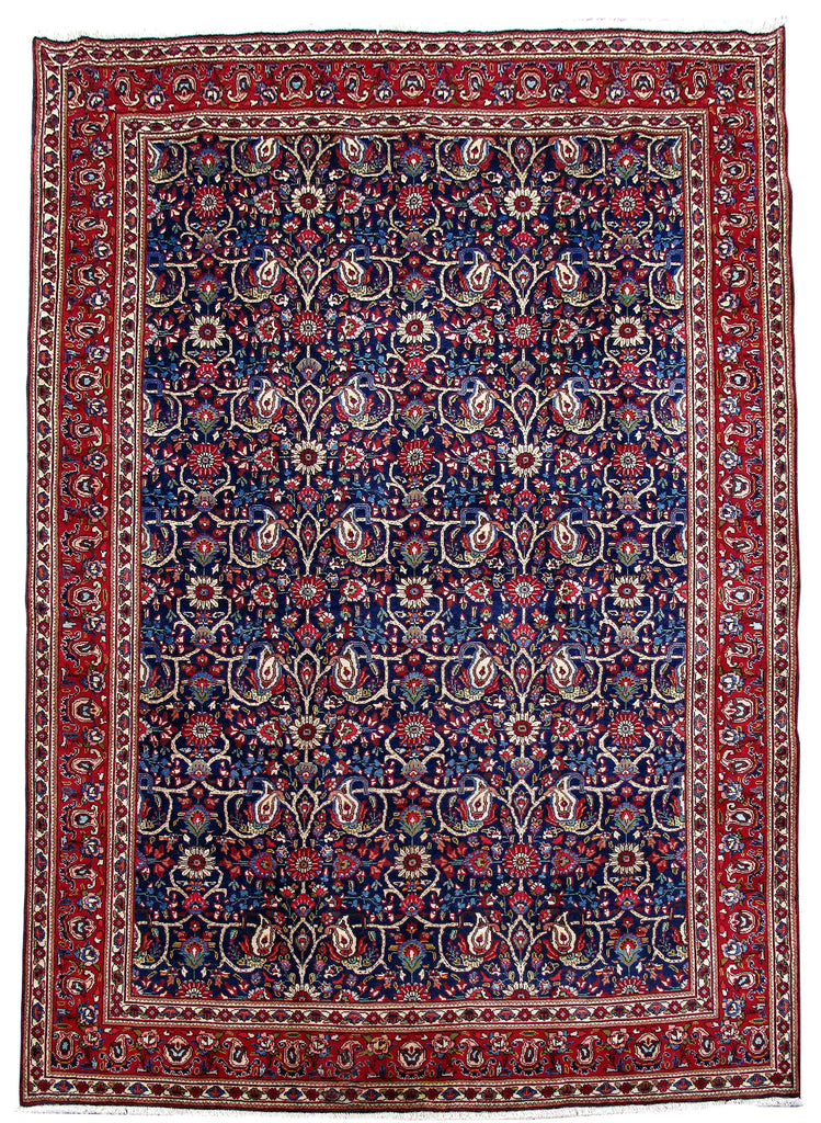 8.1 x 11 Persian Tabriz Wool Rug BLUE #B-80838