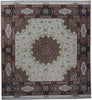 Load image into Gallery viewer, 9.7 x 10 Authentic Persian 70 Raj Tabriz Rug 600 Kpsi High Quality Wool and Silk on Silk Amazing Carpet Handmade Iran #PIX-21868