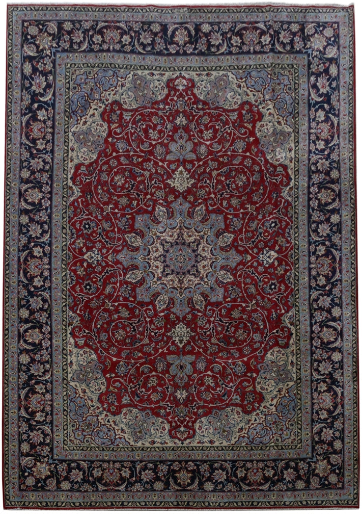 10.8 x 15.1 Authentic Persian Najafabad Esfahan Wool Rug Signed  #B-81110