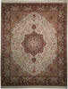 Load image into Gallery viewer, 8 x 9.9 Persian Tabriz Hand‑Knotted Wool Classic Oriental Style Area Rug 
