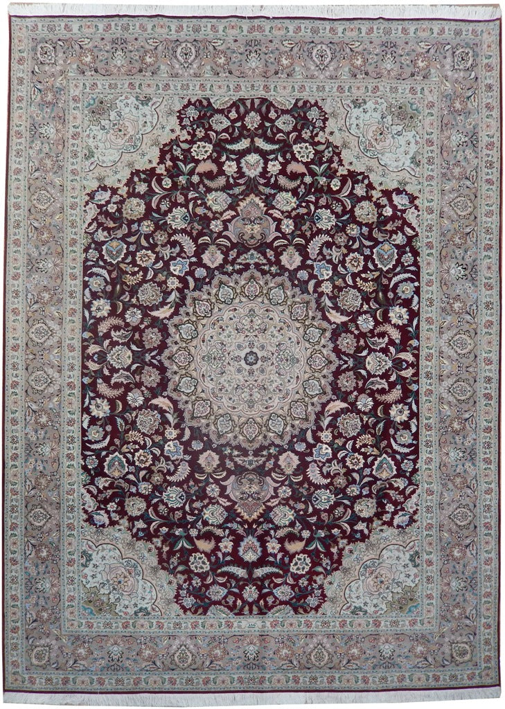 8.2 x 11 Amazing High Quality Authentic Persian Tabriz Rug Wool and Silk Iran #PIX-21882