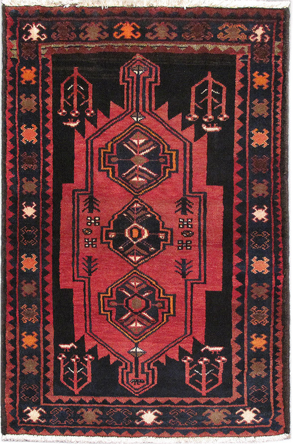 3.3 x 5 Iran Tribal Village Rug Pink Red #PIX-82698