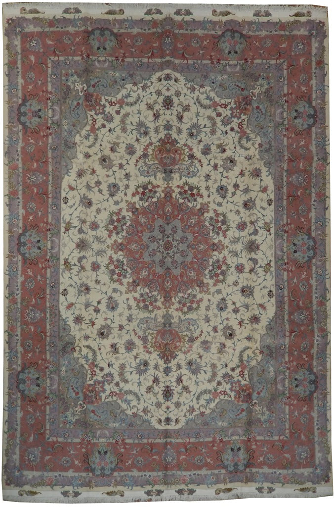 8 x 11.7 Top Quality 70 Raj SIGNED Persian Tabriz Rug Wool and Silk 500 KPSI #PIX-21843