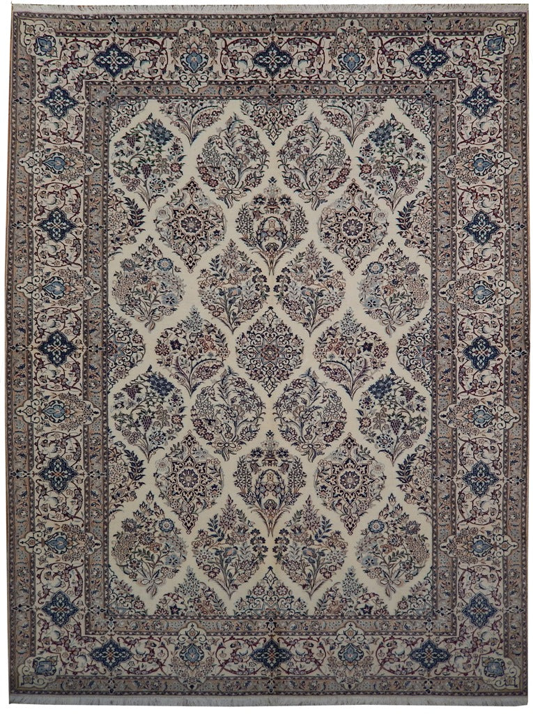 7.7 x 9.9 Authentic Signed Habibian Persian Nain Handmade Wool and Silk Rug 500 KPSI Unusual Iran #PIX-22004