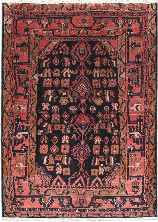 3.7 x 5 Nice Decorative Tribal Persian Hamadan Mahal Malayer Rug #PIX-82751
