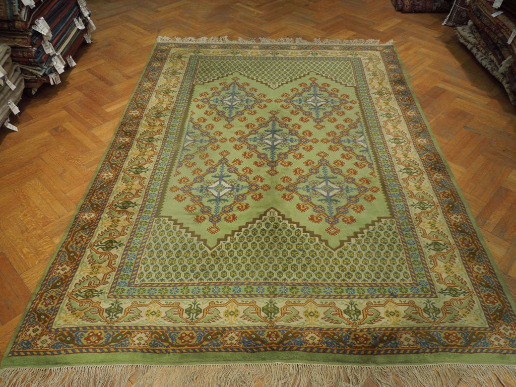 8.10 x 11 GREEN Turkish Oushak Rug #PIX-23684