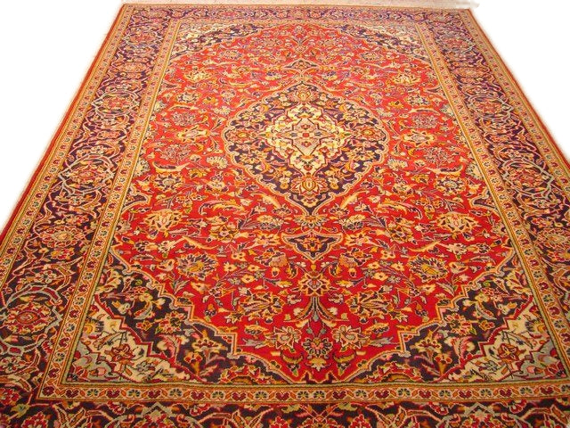 7.7 x 10.6 Persian Kashan Rug Classic Traditional #PIX-7047