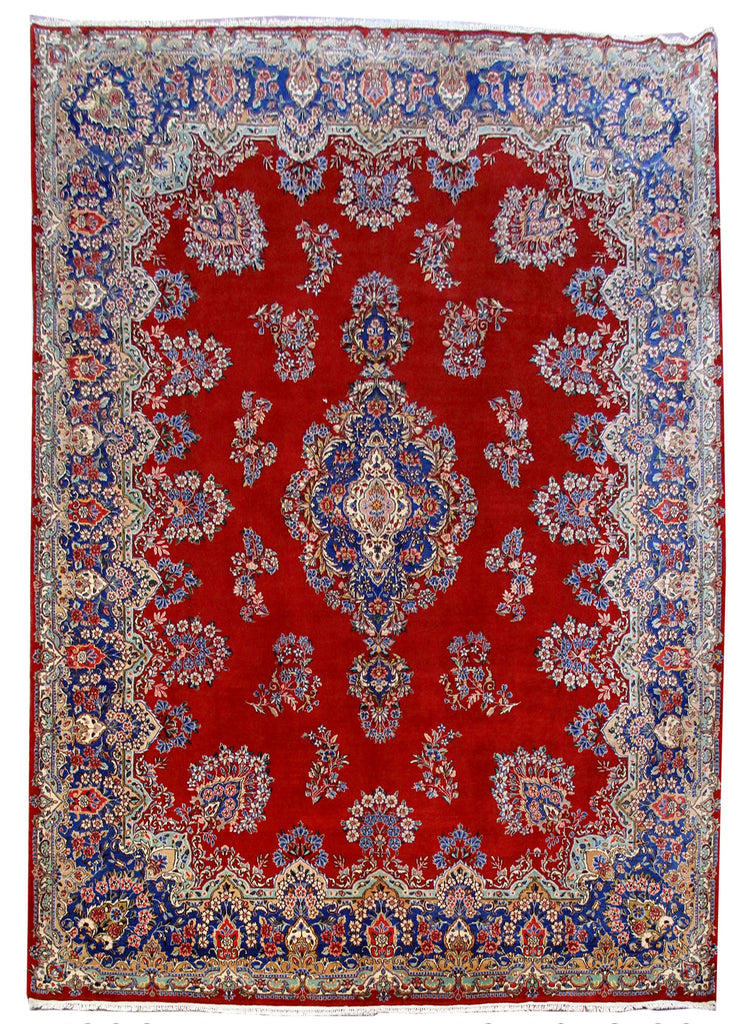 9 x 12.5 Traditional Wool Silk Hamadan Rug 