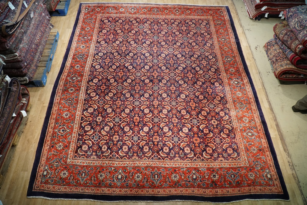 10 x 13 Semi-Antique Persian Herati Sarouk Mahal Rug