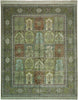 Load image into Gallery viewer, 8.3 x 10.2 Handmade Silk Rug GREEN Multi Color Baktiar Box Pattern #PIX-17294