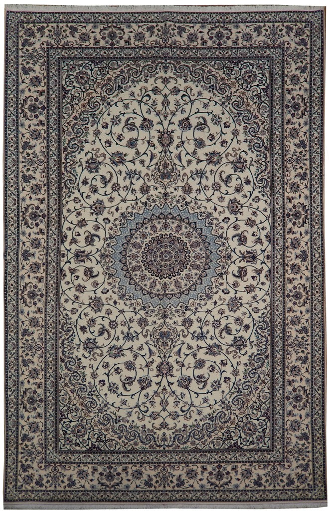 6.8 x 10 Signed Habibian High Quality Authentic Persian Nain Rug 6 LA Handmade Iran Wool and Silk 500 KPSI #PIX-22016