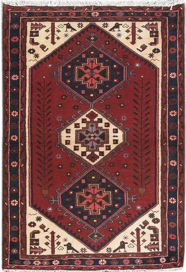 3.5 x 5 Iran Tribal Rug Hamadan #PIX-82747